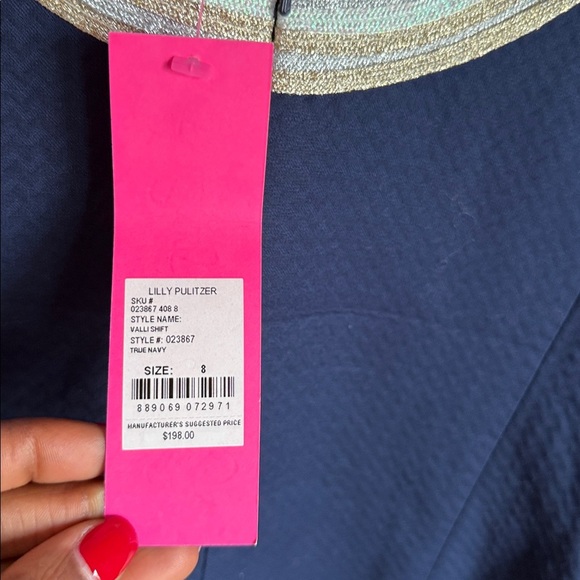 NEW LILLY PULITZER VALLI SHIFT DRESS in True Navy 8 - Picture 7 of 14
